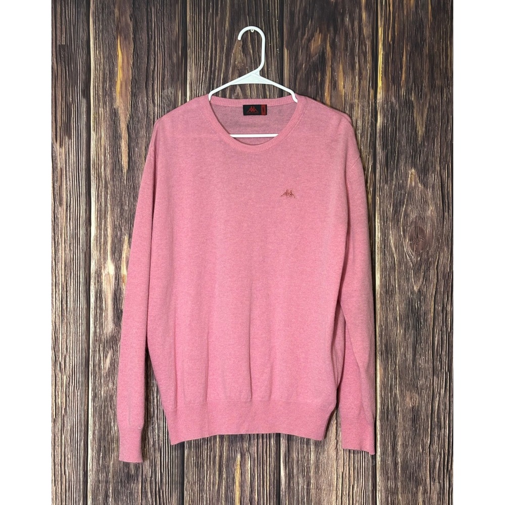 Kappa Rose Sweater Womens Large Pink Lambswool Blend Crewneck Oversized Cozy